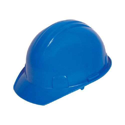 Casco dieléctrico azul de seguridad para protección en obras