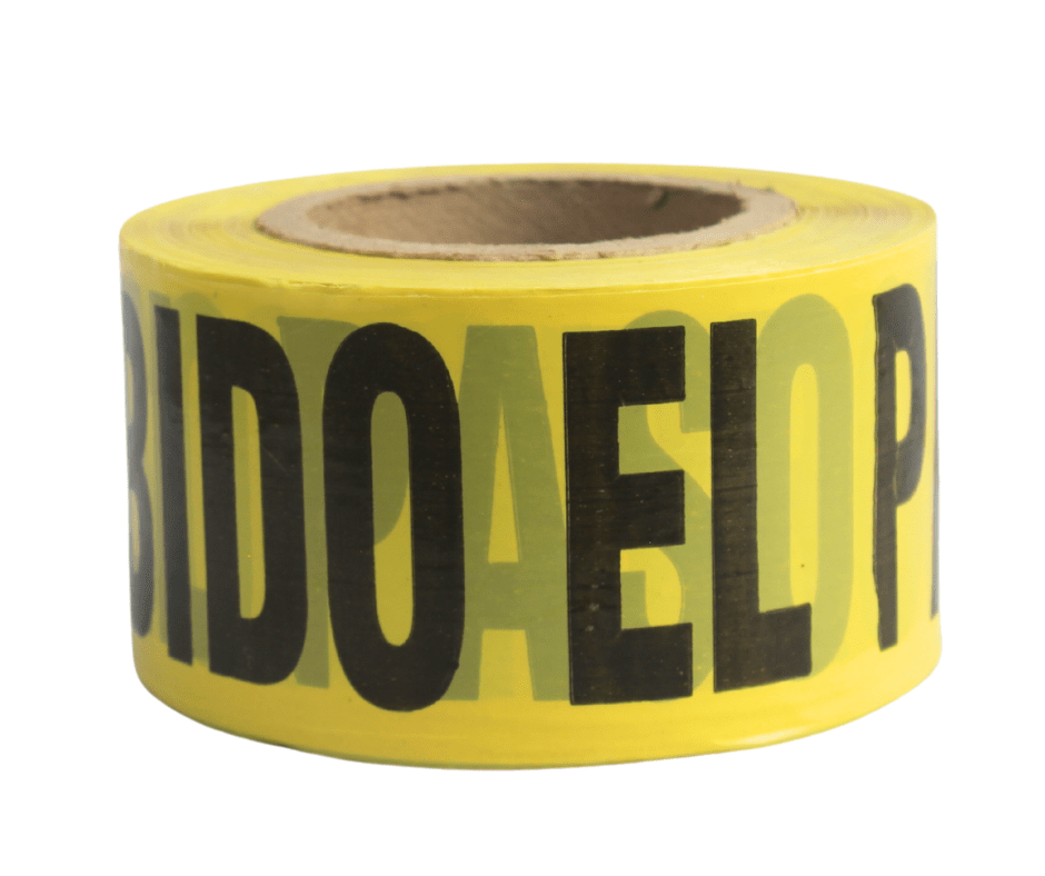 Cinta de seguridad "Prohibido el paso" para control de acceso.