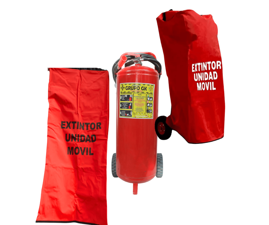 Funda especial para extintores en unidades móviles.