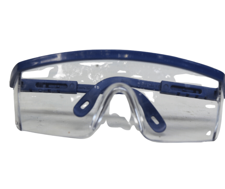Lentes de seguridad con mica transparente para uso industrial.