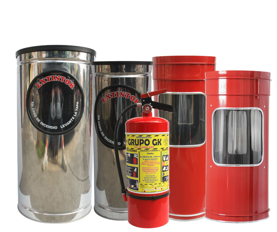 Extintor PQS de 12 kg y gabinetes para extintor de grupo GK