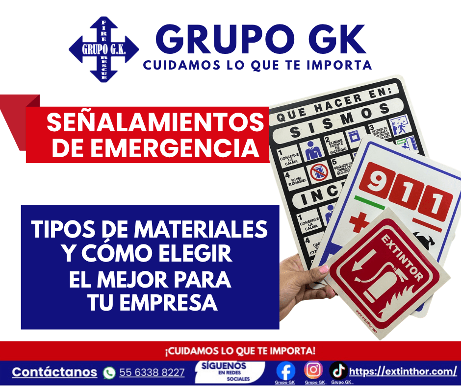 Señalamientos de emergencia: tipos de materiales y cómo elegir el mejor para tu empresa | Grupo&nbsp;GK